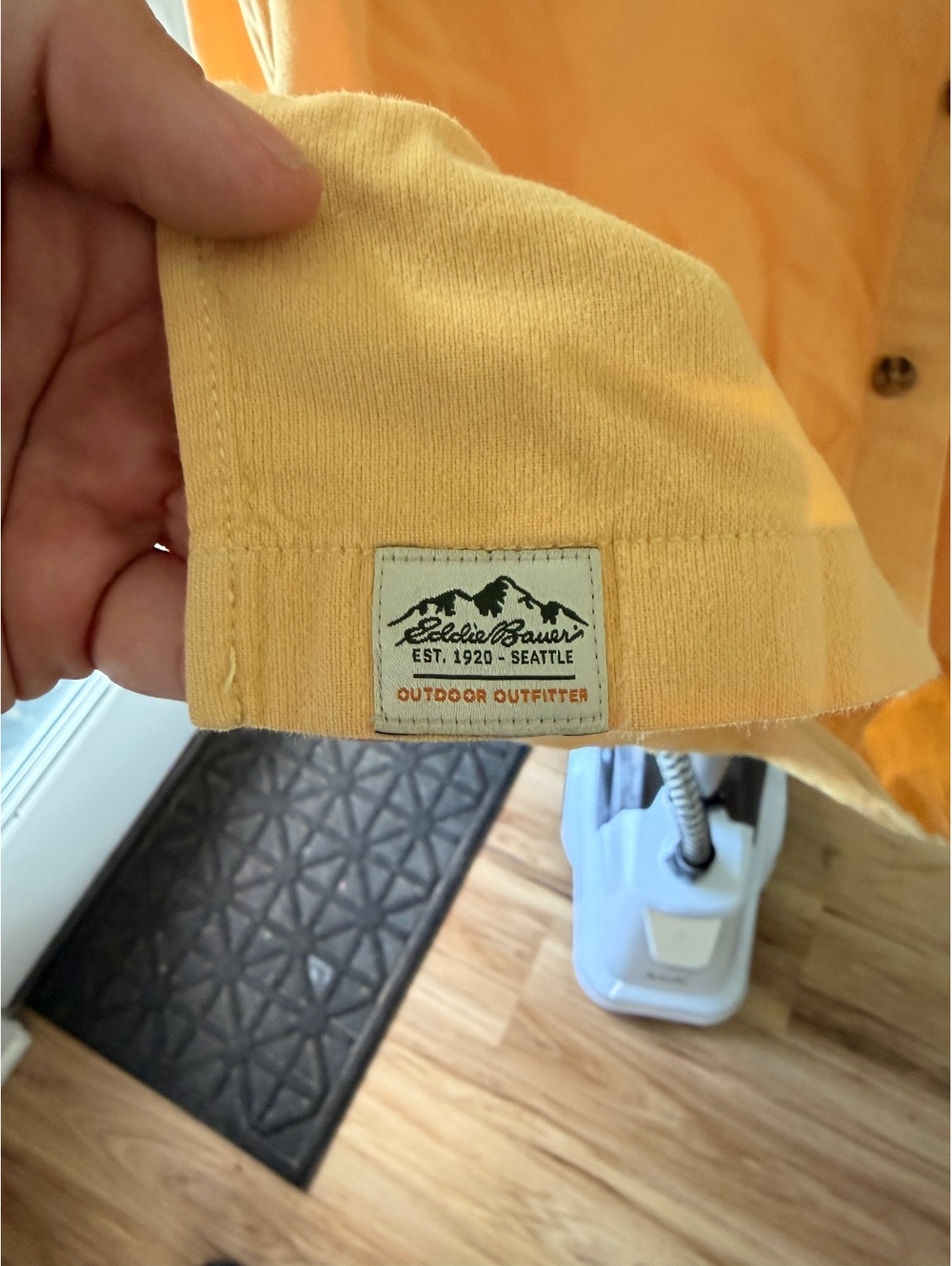 Eddie Bauer Men's Medium Orange Cotton Button-Up Shirt